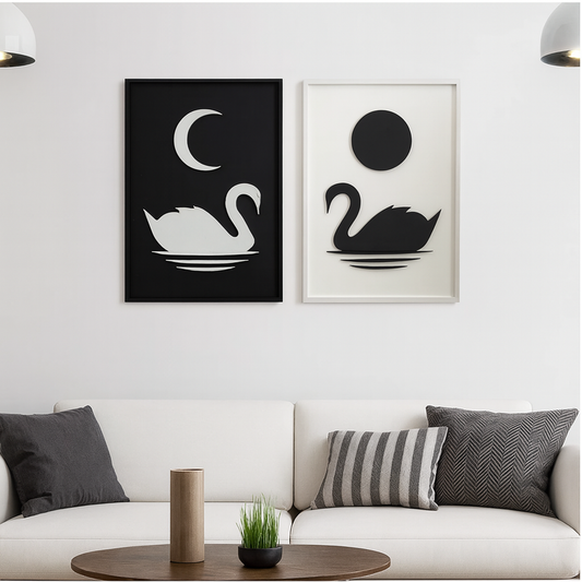 Swans Modern Wood Wall Decor