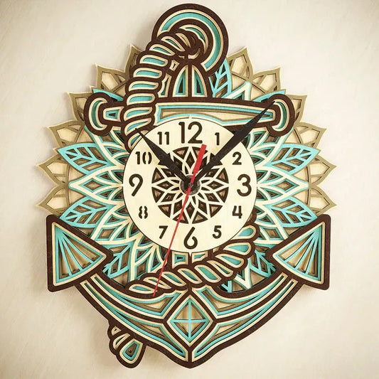 Timber Anchor Wall Clock