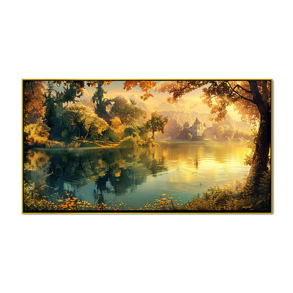 Tranquil Lake Reflection Nature Canvas Wall Painting for Home Décor