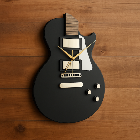 Wooden Guitar Melody Wall Clock