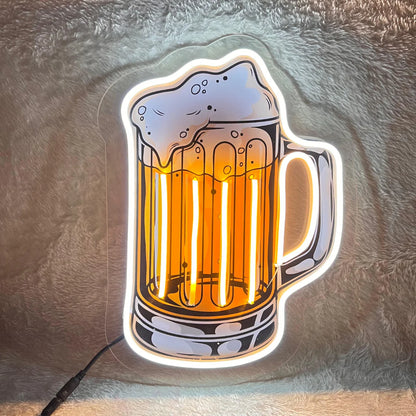 Glexy Beer Mug Neon Artwork - Cheers to Neon Nights