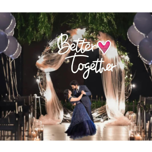 Glexy Better Together Neon Sign for Wedding, Anniversary, Engagement Ceremony, Couple, Wall Decor LED Neon Signs