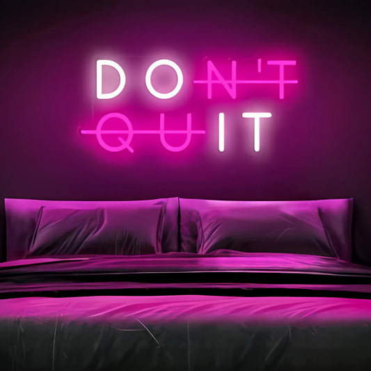 Glexy Don't Quit Neon Sign, Wall Decor, Neon Signs for Gym (12x18 In)