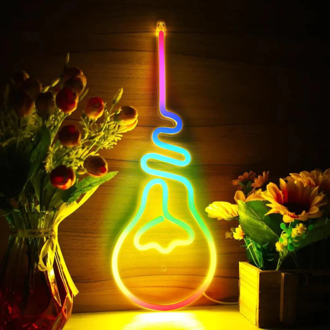 Glexy Fabflo Bulb Neon Sign, Wall Decor, RGB Neon Signs for room
