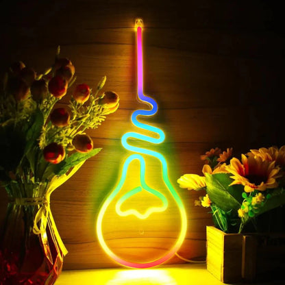 Glexy Fabflo Bulb Neon Sign, Wall Decor, RGB Neon Signs for room