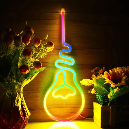 Glexy Fabflo Bulb Neon Sign, Wall Decor, RGB Neon Signs for room