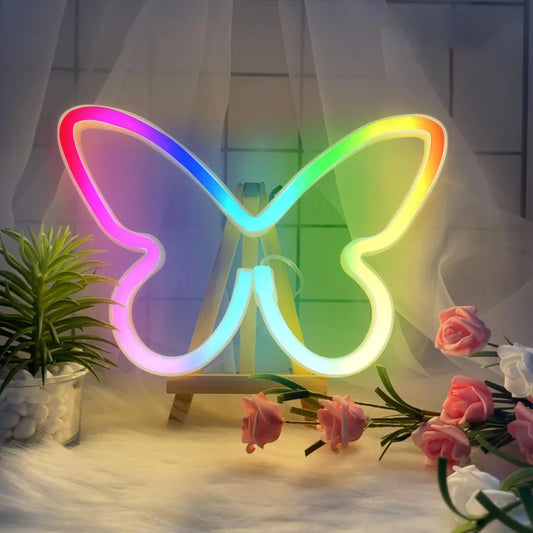 Glexy Fabflo Butterfly Neon Sign, Wall Decor, RGB Neon Signs for room