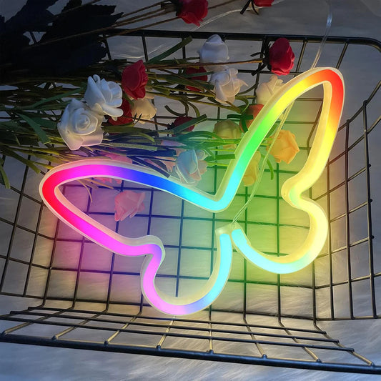 Glexy Fabflo Butterfly Neon Sign, Wall Decor, RGB Neon Signs for room