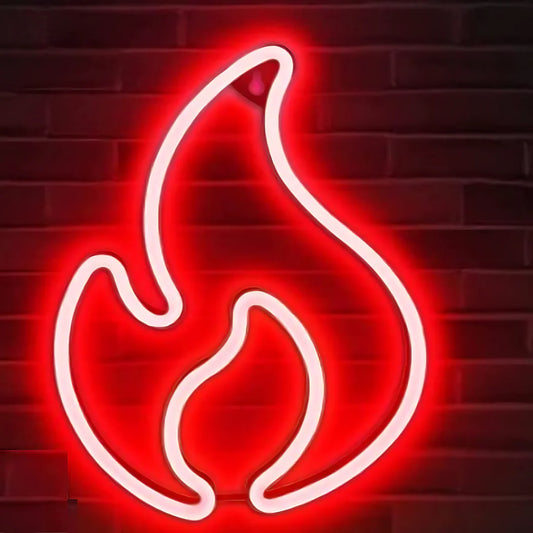 Glexy Fire Neon Sign - 4x5 In, Red