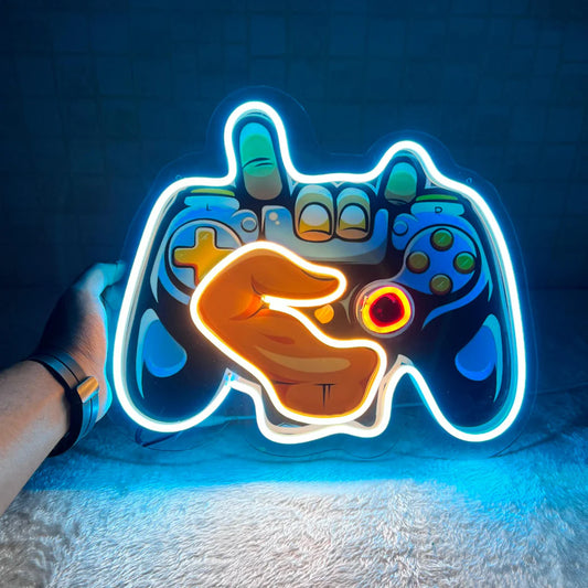 Glexy Gaming Console Neon Artwork - The Artwork for Gaming Realms