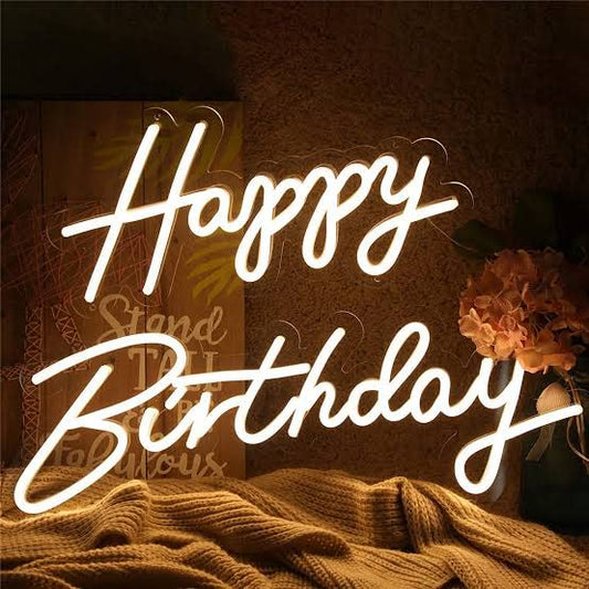 Glexy Beautiful Happy Birthday Neon Sign, Wall Decor, Neon Signs for room
