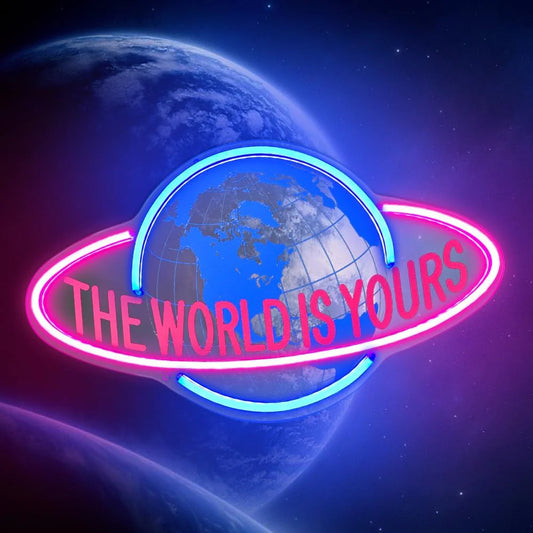 Glexy THE WORLD IS YOURS, Neon Signs for Room (15.7"x9.8")