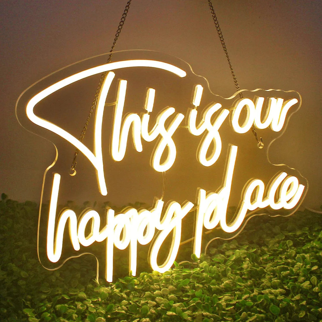 Glexy This is Our Happy Place, Neon Sign for Wall Decor